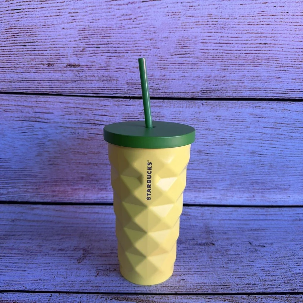 Starbucks Hawaii Collection 16 oz Pineapple Stainless Steel Tumbler Cup Yellow